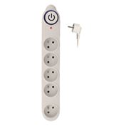 Solight surge protector, 5-way, 5m, white