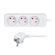 Solight 3-way extension lead, 5m, 3 x 1mm2, white