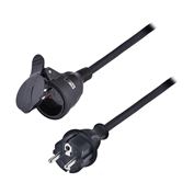 Solight 1-way extension lead, 10m, 3 x 1,5mm2, rubber, black