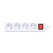 Solight rewirable multiple socket, 4-way, on-off switch