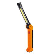 Solight rechargeable LED work lamp, 500lm + 70lm, COB, Li-Ion, USB, black-orange