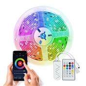 Solight wifi Smart LED light strip, RGB, 5m, set with 12V adapter and remote control